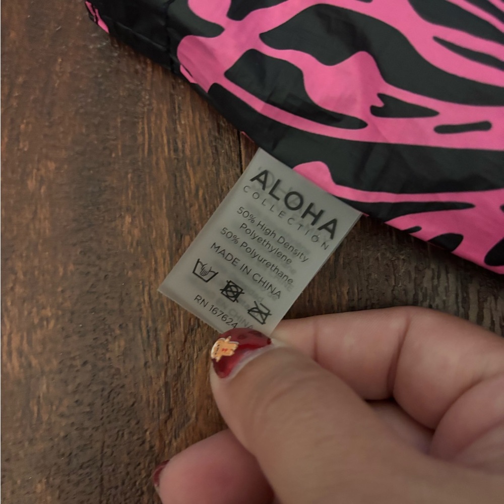 ALOHA Collection Black Tote with Pink Floral Accent - Picture 3 of 3